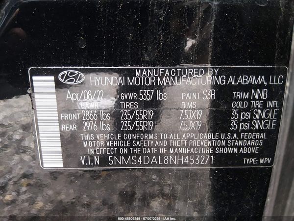 2022 HYUNDAI SANTA FE LIMITED