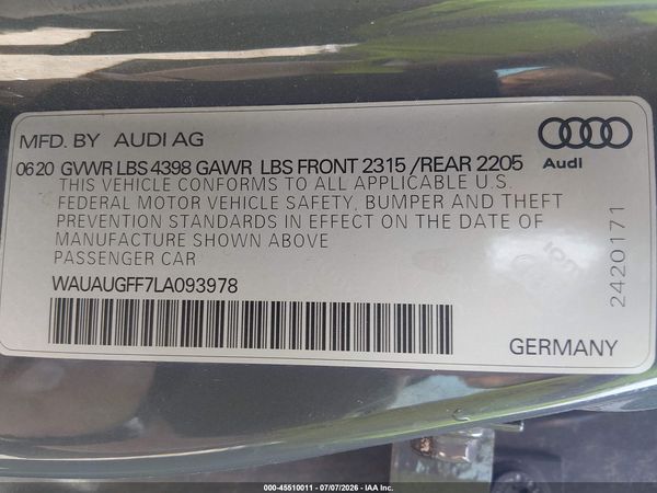 2020 AUDI A3