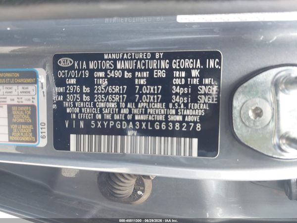 2020 KIA SORENTO 2.4L LX