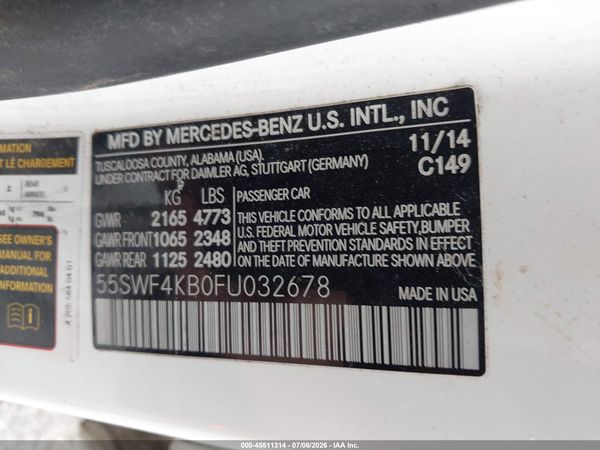 2015 MERCEDES-BENZ C 300 4-MATIC