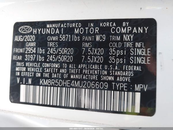 2021 HYUNDAI PALISADE LIMITED
