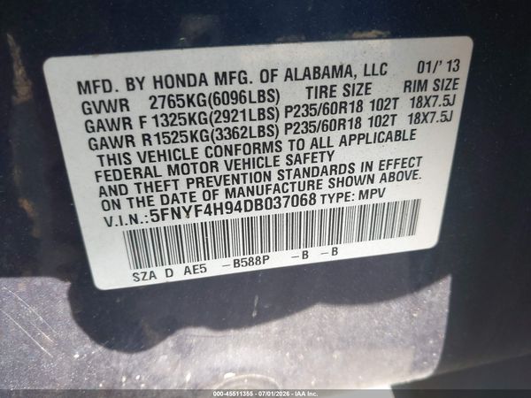 2013 HONDA PILOT TOURING