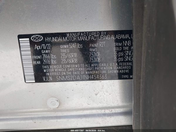 2022 HYUNDAI SANTA FE SEL