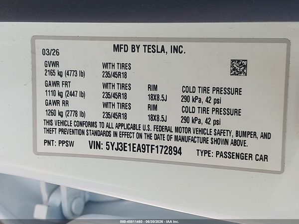 2026 TESLA MODEL 3