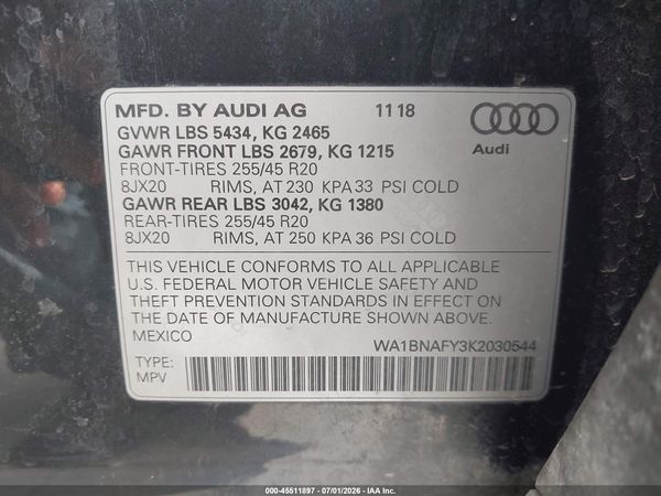 2019 AUDI Q5 45 PREMIUM