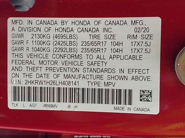2020 HONDA CR-V 2WD LX