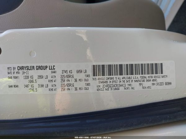2012 DODGE GRAND CARAVAN SXT — I9