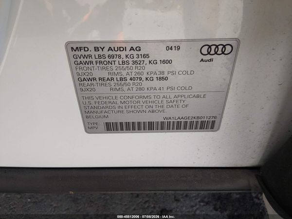 2019 AUDI E-TRON PREMIUM PLUS