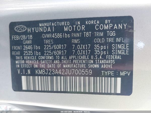 2018 HYUNDAI TUCSON SE