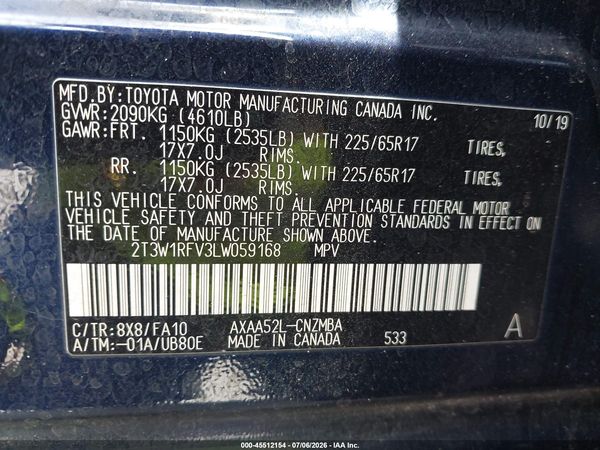 2020 TOYOTA RAV4 XLE