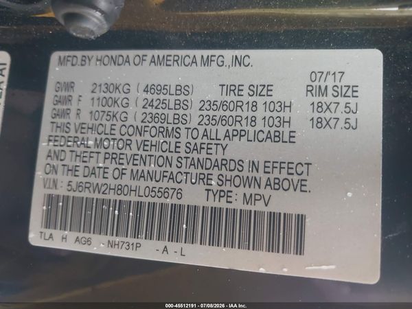 2017 HONDA CR-V EX-L/EX-L NAVI
