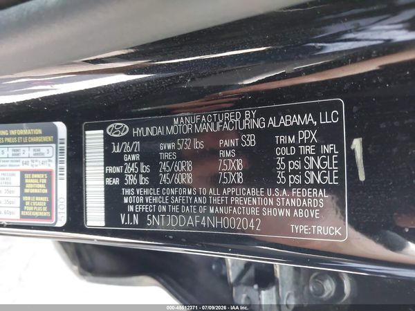 2022 HYUNDAI SANTA CRUZ SEL PREMIUM