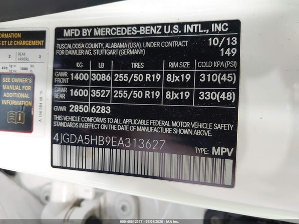 2014 MERCEDES-BENZ ML 350 4MATIC