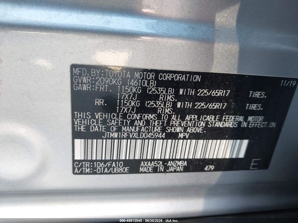 2020 TOYOTA RAV4 XLE