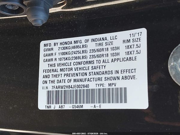 2018 HONDA CR-V EX-L/EX-L NAVI