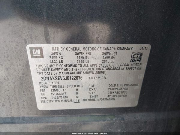 2018 CHEVROLET EQUINOX LT — I9