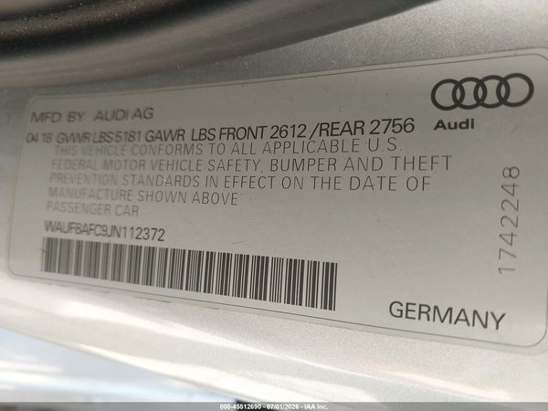 2018 AUDI A6 2.0T PREMIUM/2.0T SPORT