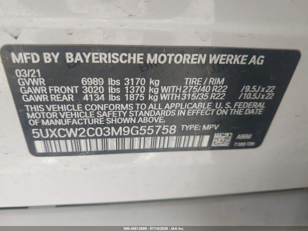 2021 BMW X7 XDRIVE40I
