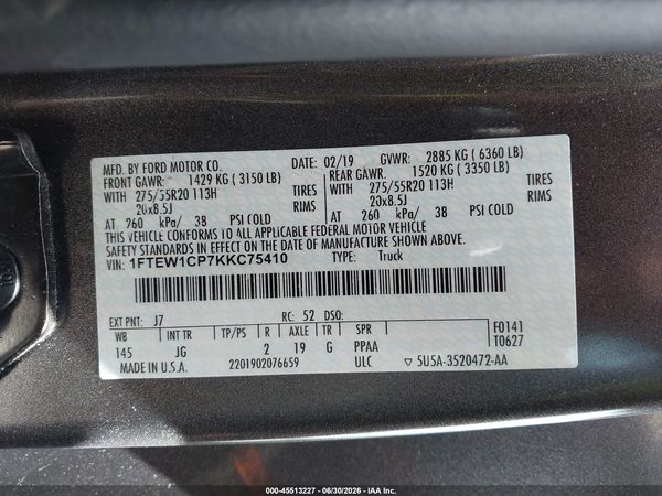 2019 FORD F-150 XL