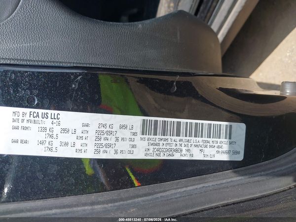 2016 DODGE GRAND CARAVAN SXT