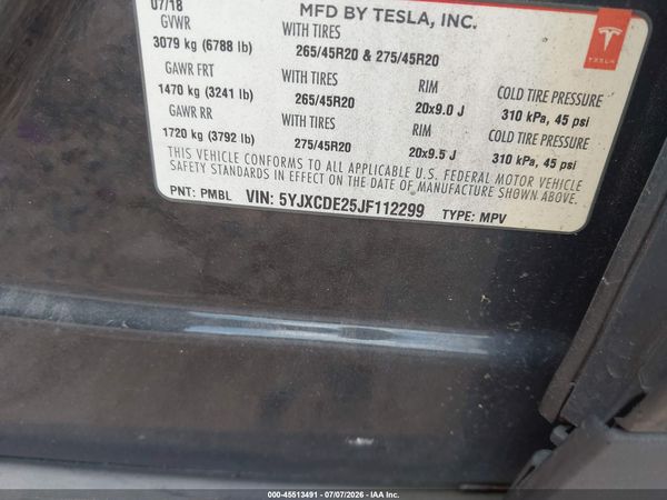 2018 TESLA MODEL X 100D/75D/P100D
