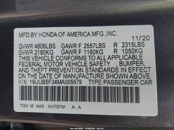 2021 ACURA TLX STANDARD