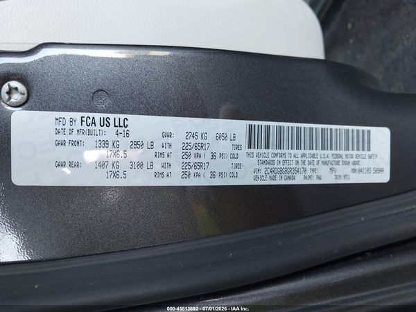 2016 DODGE GRAND CARAVAN SE PLUS