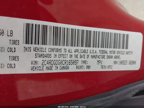 2012 DODGE GRAND CARAVAN CREW — I9