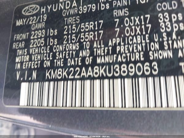 2019 HYUNDAI KONA SEL