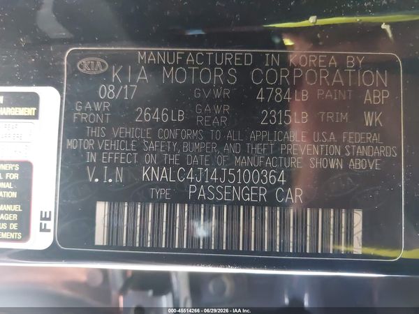 2018 KIA CADENZA LIMITED