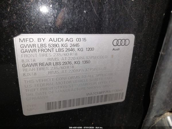 2015 AUDI Q5 2.0T PREMIUM