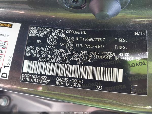 2018 TOYOTA 4RUNNER SR5 PREMIUM
