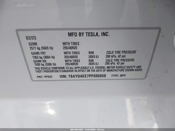 2023 TESLA MODEL Y