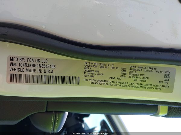 2022 JEEP GRAND CHEROKEE L LIMITED 4X4