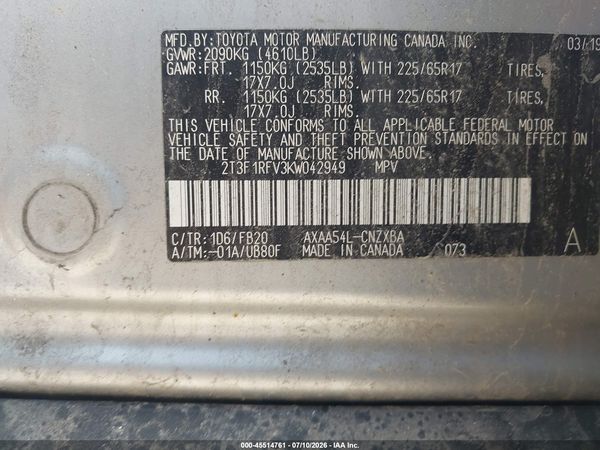 2019 TOYOTA RAV4 LE