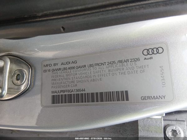 2016 AUDI A3 E-TRON 1.4T PREMIUM