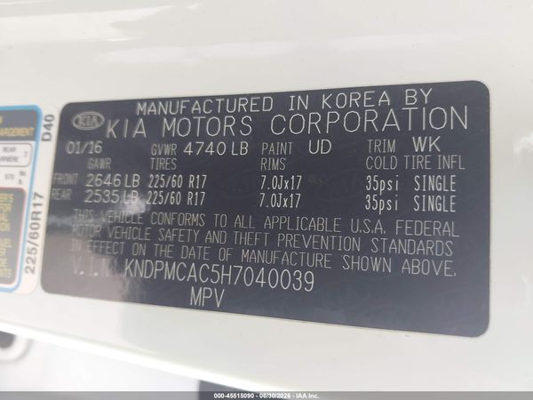 2017 KIA SPORTAGE LX