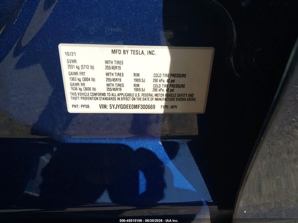 2021 TESLA MODEL Y