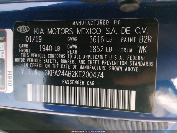2019 KIA RIO S