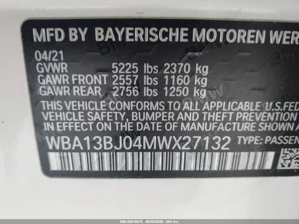 2021 BMW 530I XDRIVE