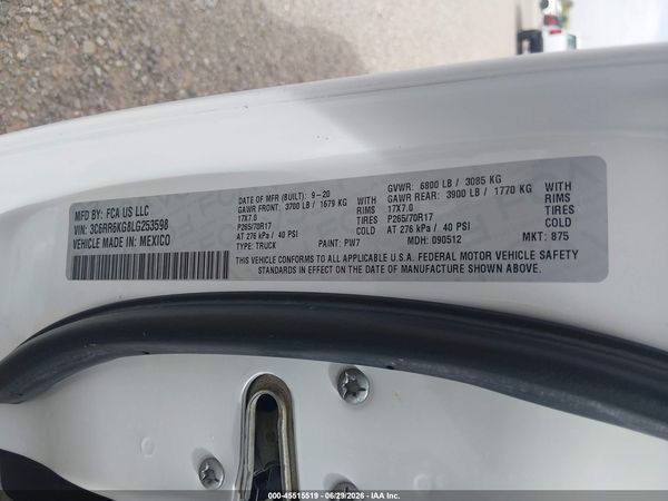 2020 RAM 1500 CLASSIC TRADESMAN  4X2 5'7 BOX