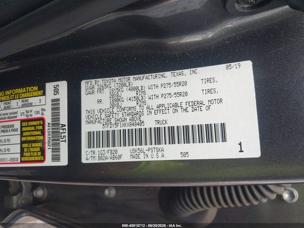2019 TOYOTA TUNDRA SR5 5.7L V8