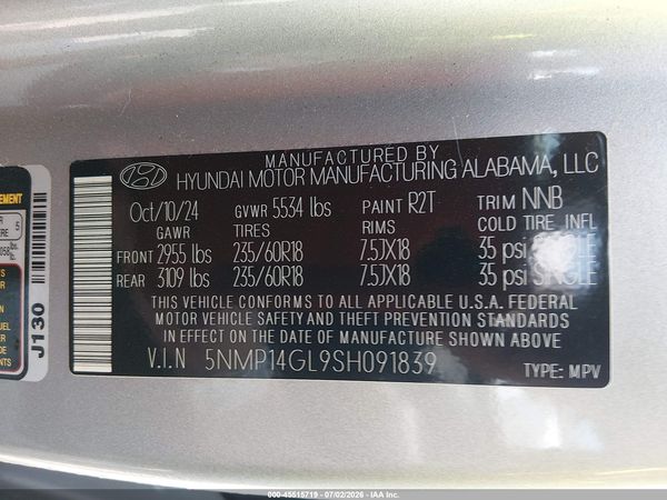 2025 HYUNDAI SANTA FE SE