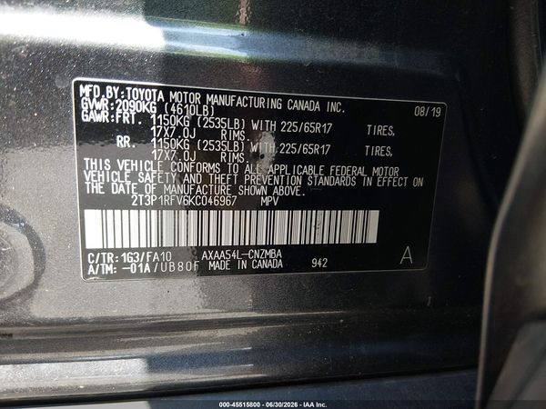 2019 TOYOTA RAV4 XLE