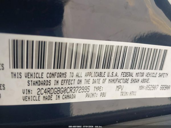 2012 DODGE GRAND CARAVAN SE/AVP