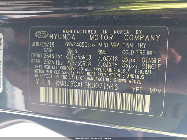 2019 HYUNDAI TUCSON SEL