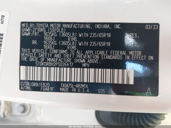 2023 TOYOTA HIGHLANDER XLE
