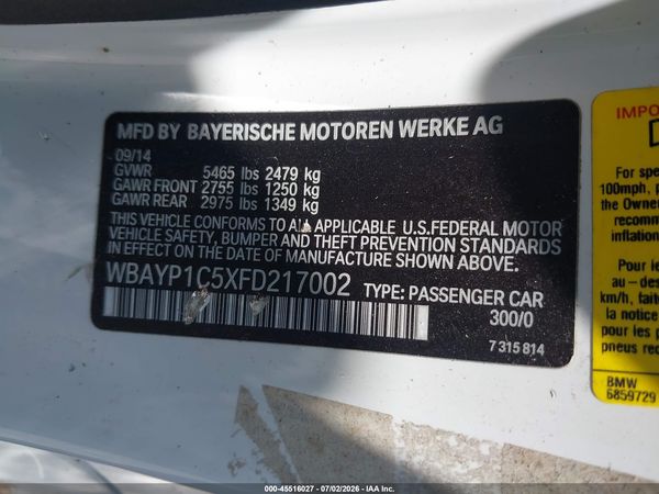 2015 BMW 650I XDRIVE