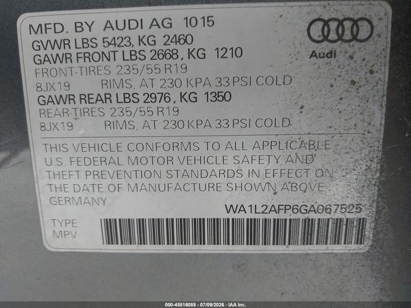 2016 AUDI Q5 2.0T PREMIUM