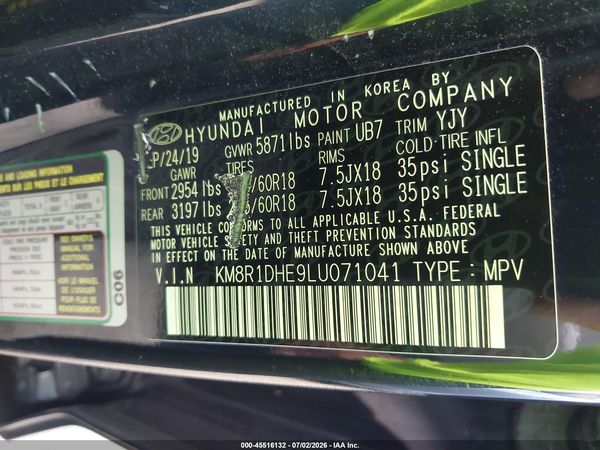 2020 HYUNDAI PALISADE SE